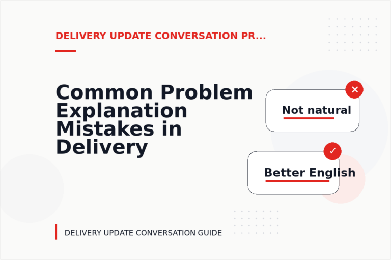 Common Problem Explanation Mistakes in Delivery Update Conversation English Common Problem Explanation Mistakes in Delivery Update Conversation English